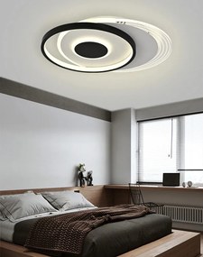 Lustra LED Cu Telecomanda, Elit's Esn R9052R, 86W, Negru Alb