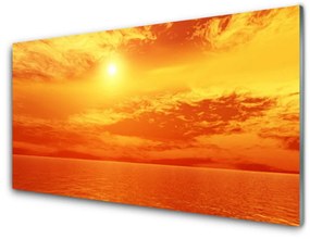 Tablou pe sticla Sun Sea Peisaj Galben