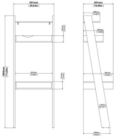 Birou de perete cu aspect de lemn de stejar 65x48 cm Oslo - Tvilum