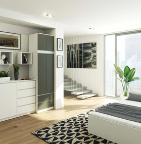 Suprastructură pentru dulap Sashka II (Alb + gri). 1070866