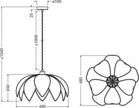 Osram - Pendul pe cablu DECOR RATTAN 1xE27/15W/230V Ø 48 cm bej/negru