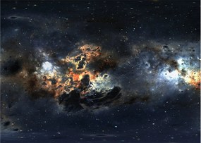 Tablou pe sticlă - Universul cu Nebula (70x50 cm)
