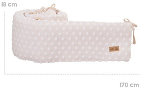 Apărătoare pentru pătuț bej din amestec de bumbac 170 cm Frosty Almond – Roba