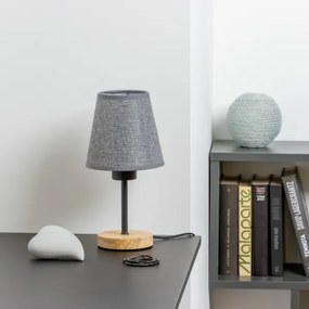 Lampă de masă Brilagi NUBILA WOOD 1xE27/25W/230V stejar/gri