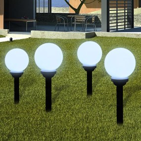 Lampi solare pentru exterior cu LED-uri + tarusi, 15 cm, 4 buc