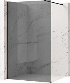 Paravan de dus fumuriu Rea Flexi Grey 100 cm negru