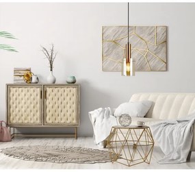 ITALUX PND-5581-1-BRO+AMB - Lustră pe cablu SARDO 1xE27/40W/230V negru/alamă