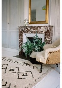 Covor crem lavabil/țesut manual din bumbac 140x210 cm Bereber Rhombs – Lorena Canals