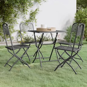 Set mobilier gradina 5 piese antracit plasa metalica expandata Lungime masa 60 cm, 5