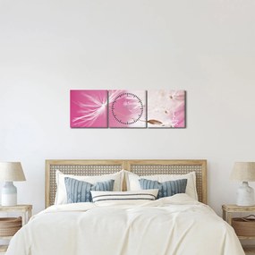 Tablou - Floare macro (cu ceas) (90x30 cm)