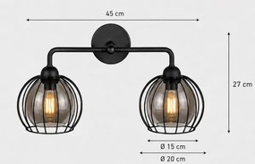 Aplică SOLO BLACK 2xE27/60W/230V