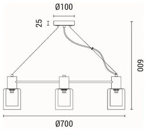 Lustră pe cablu 6xE14/15W/230V