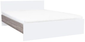 Pat dublu Miami fără cadru 160x200 cm alb-stejar York