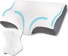 Set perne pentru dormit Suporto®️ Aura, perna ortopedica cu suport cervical si perna pentru genunchi
