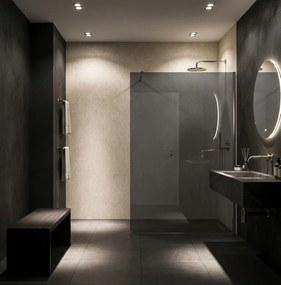 Paravan de dus Rea Flexi Grey / Chrome 80