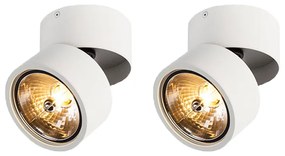 Set de 2 spoturi moderne albe rotunde reglabile - Go Nine