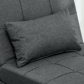 HOMCOM Fotoliu Pat de O Persoană Fotoliu Rabatabil 4-în-1, Gri | Aosom Romania