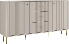 Comodă cu sertare Vesper 160 cm pe picioare - cașmir / picioare aurii