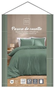 Lenjerie de pat verde pentru pat dublu, extinsă 240x220 cm Linella – douceur d'intérieur