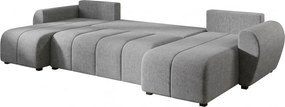 Coltar extensibil in forma de U SEVIO, gri, 311x145 cm + 2 perne GRATUIT