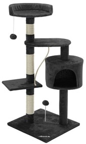 Ansamblu de joaca pentru pisici cu platforma mare pentru vizionare Gri H 112 cm