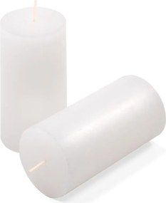 Set de lumânări rustice, 10 cm, Ø 5 cm, alb, 8 buc.