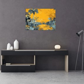 Tablou pe sticlă - Elefant în natură (70x50 cm)