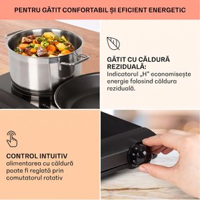 Klarstein Cookbuddy, plită dublă, 2400 W, 5 niveluri de putere, vitroceramică