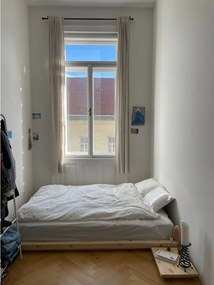 Pat în culoare naturală din lemn de pin fără tăblie cu somieră 90x200 cm Dock – Karup