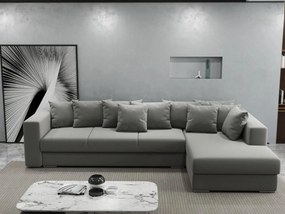 Colțar extensibil dumonde cu ladă de depozitare si sezut confortabil din spuma high-density, Gloria Royal Grey II 320x183 cm