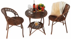 Set de grădină rattan 1+2, JARUB, maro