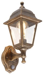 Lampă de perete antică aur IP44 cu detector de mișcare - Capital