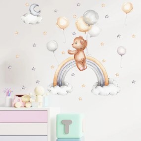 PIPPER | Autocolant de perete "Pisica cu baloane" 47x56cm