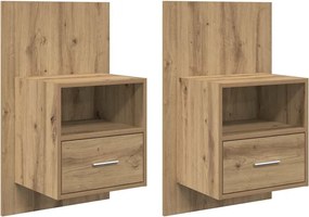 vidaXL Dulap de noapte 2 pcs Stejar Artizanal 50 x 32.5 x 80cm