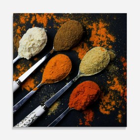 Panou Sticla Bucatarie, 100x100cm, Protectie aragaz, Antistropi, Termorezistent, Alimente, Condimente, Spoons With Spices