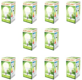 Set 10 buc - Bec LED Ecoplanet, E27, 9W (75W), 855 LM, F, lumina neutra 4000K, Mat Lumina neutra - 4000K, 10 buc