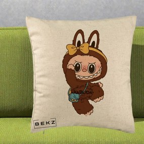 Perna Personalizata Kabuda Maro cu Funda Aurie, 40x40 cm, Bej, Husa Detasabila, Perna Inclusa, BEKZ®