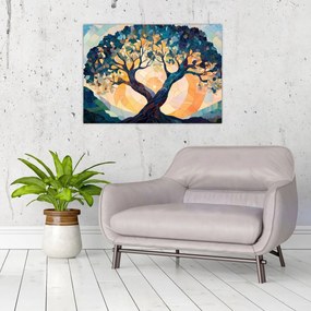 Tablou – Mozaic – soare și arbore II. (70x50 cm)