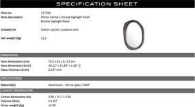 Oglinda decorativa design LUX Karma S 76,5x81cm