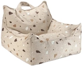 Fotoliu puf pentru copii maro deschis cu tapițerie din țesătură bouclé/cu tapițerie din chenille Terrazzo Chair – Wigiwama