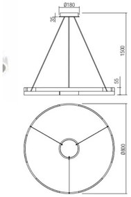 Lustră LED dimabilă pe cablu CASTLE LED/45W/230V negru Redo 01-3176