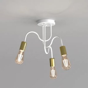 Lustră aplicată DOW 3xE27/60W/230V albă/aurie