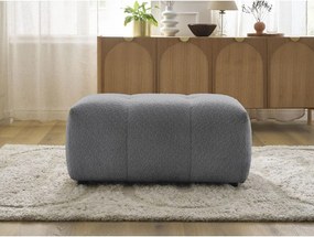 Taburet gri cu tapițerie din țesătură bouclé Roxelane – Bobochic Paris