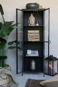 Vitrina din metal cu 2 usi si 3 rafturi, stil industrial