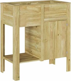 vidaXL Vază Înalta cu raft Maro Lemn de pin tratat