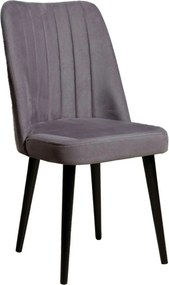 Set 2 scaune POLO, gri/negru, stofa catifelata/metal, 46x45x92 cm