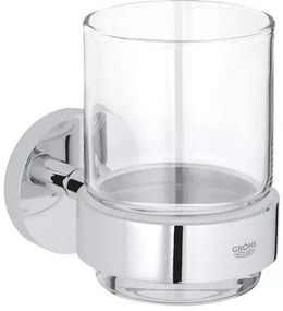 Suport periute de dinti Grohe Essentials crom lucios - sticla transparenta
