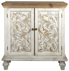 Comoda alba, din lemn, aspect vintage, Savona