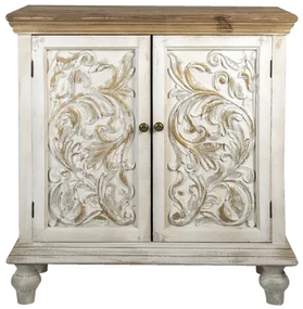 Comoda alba, din lemn, aspect vintage, Savona