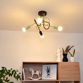 Lustră aplicată OXFORD 4xE27/15W/230V negru/verde